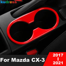 Soporte frontal de fibra de carbono para vasos, moldura de cubierta de marco, accesorios interiores, estilo de coche, para Mazda CX-3, CX3, 2017, 2018, 2019, 2020, 2021 2024 - compra barato