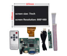 Tela tft de lcd para raspberry pi orange pi, conjunto com placa de entrada hdmi e vga, monitor at070tn90 + 2024 - compre barato