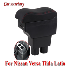 Reposabrazos de coche para Nissan Versa Tiida Latio 2007-2011, consola central, caja de almacenamiento, reposabrazos, 2008, 2009, 2010, carga USB 2024 - compra barato