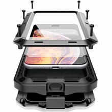 Shockproof armor Metal Aluminum phone Case for iPhone 13 12 11 Pro XS MAX Mini XR X 7 8 6S Plus SE Full Protective Bumper Cover 2024 - купить недорого