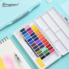 High-quality 48 Colors Solid Watercolor Paint Set Macarons Water Color Pigment Portable Box With Water Brush Pen Art Supplies 2024 - buy cheap