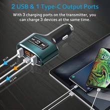 Новый C52S Bluetooth 4,2 MP3 плеер Handsfree автомобильный комплект fm-передатчик поддержка u-диска QC2.0 3.1A быстрое двойное USB зарядное устройство адаптер питания 2024 - купить недорого