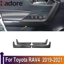 Car accesories For Toyota RAV4 RAV 4 2019 2020 2021 Carbon Fiber Interior Door Low Armrest Handle Decoration Cover Trim 2024 - buy cheap