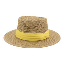 summer women hats wide brim round top belt band straw sun hats khaki black sun protection casual outdoor beach straw sun hats 2024 - buy cheap