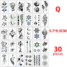 30 Pcs Waterproof Temporary Tattoo Sticker set Moon Bird Butterfly Feather Flash Tatoo Fake Tatto for Men Women 2024 - buy cheap