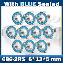 686-2rs rolamento ABEC-7 ( 10 pces) 6*13*5mm miniatura 686rs rolamentos de esferas 618/6rs azul selado 686 2rs rumman 2024 - compre barato