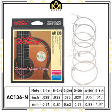6 струн 1 Набор Alice AC136-N/H классические Струны для гитары Кристальные нейлоновые струны Посеребренная Медная рана 2024 - купить недорого