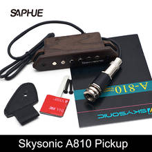 Skysonic violão acústico passivo, captador de sons humaca com som e controle de volume, acabamento de madeira natural 2024 - compre barato