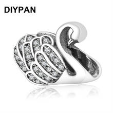Swan Charms Beads Fit Original Pandora Charms Bracelet Clear Zircon Women Fashion Jewelry Berloque 2024 - buy cheap