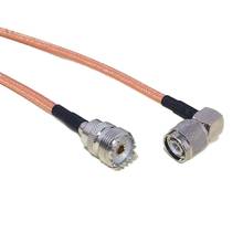 Cable coaxial RF-enchufe macho de ángulo recto, conector hembra SO239 UHF, TNC, adaptador Pigtail RG142, 50CM, 20 "/100CM 2024 - compra barato