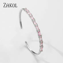 ZAKOL Fashionable Romantic Clear Crystal Lucky Bracelet Women Three Colors Open Adjustable Bracelets Daily Jewelry BP2217 2024 - buy cheap