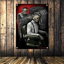 Vintage Barber Shop Decoration Hair Salon Tattoo Flag Haircut Poster Store Sign Banner Wall Hanging Canvas Print Art Tapestry 2024 - buy cheap