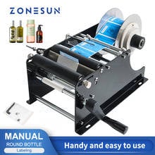 ZONESUN Manual Round Labeling Machine with Handle Manual Round Bottle Labeler Label Applicator for Glass Metal Bottle 2024 - buy cheap