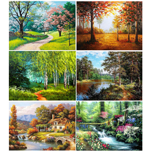 GATYZTORY DIY Painting By Numbers Landscape Tree Oil Painting Home Decor HandPainted Canvas Drawing Gift 2024 - купить недорого