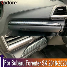 Para subaru forester sk 2018 2019 2020 centro de fibra carbono painel controle painel decoração guarnição acessórios interiores 2024 - compre barato