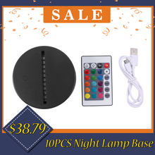 Soporte de luz LED 3D táctil con Cable USB, Base de lámpara de luz nocturna de repuesto, 7 colores colorida de Base de luz, soporte para Decoración de mesa, 10 Uds. 2024 - compra barato