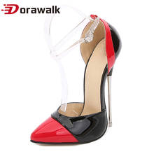 Extreme High Heels Sexy Fetish 16cm Women Pumps Patchwork Colors Model Show Nightclub Party Metal Heel Unisex Shoes Plus Size 46 2024 - buy cheap