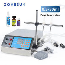 ZONESUN 2 Head Semi Automatic Peristaltic Pump Liquid Filling Machine Perfume Juice Essential Oil Bottle Water Making Machines 2024 - buy cheap