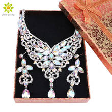 Wedding Jewelry Sets Crystal Water Drop Bridal Jewelry Set For Women Choker Necklace Earrings Wedding Decoration with Gift Boxes 2024 - buy cheap