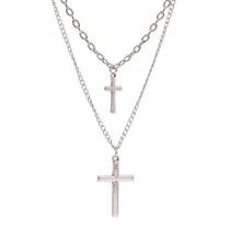 Trendy Cross Necklace for Women Multilayered Pendant Dagger Sword Crucifix Choker Goth  Decorative Jewelry Steampunk Bijoux Gift 2024 - buy cheap