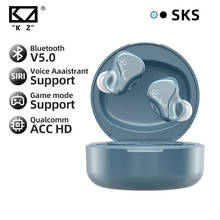Беспроводная Спортивная гарнитура KZ SKS 1BA + 1DD, TWS наушники, совместимые с Bluetooth 5,2, гибридные Игровые наушники с сенсорным управлением, с шумоподавлением 2024 - купить недорого