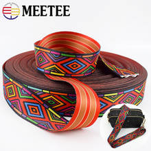 Meetee 5/10M 38mm Fashion Printed Ethnic Jacquard Webbing Bags Strap Belt Ribbon DIY Textile Clothing Belt Decor Sew Accessory 2024 - buy cheap