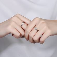 Conjunto de 2 unids/set de anillos de cristal para mujer, bisutería para mujer, joyería de moda, anillo de compromiso de CZ plateado, joyería para pareja 2024 - compra barato