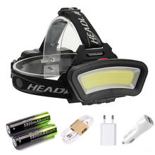 80000LM Floodlight COB LED Headlamps LED Headlight Camping Head Torch 3Modes Head Lantern 2*18650 Rechargeable Frontal HeadLamp 2024 - buy cheap