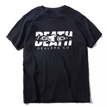 Крутая Мужская футболка COOLMIND из 100% хлопка с коротким рукавом и принтом «death words», крутая свободная Мужская футболка, летняя мужская футболка с круглым вырезом 2024 - купить недорого