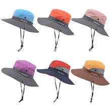 Chapéus de malha para homem e mulher, chapéu de malha de cor sólida para pescaria ao ar livre, chapéu de praia, anti-uv, chapéu de balde para caminhadas e acampamento 2024 - compre barato