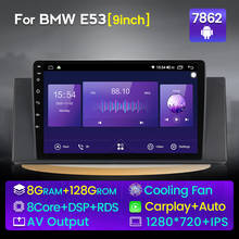 Mekede-rádio para carro com navegador gps, tela ips com controle de voz dsp, 6 gb de ram, 128 gb de armazenamento, android 11, 8 núcleos, para bmw x5, e53, e39, e saída av, 1280x720 2024 - compre barato
