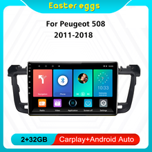 Eastereggs-Radio con GPS para coche, reproductor Multimedia con Android, 2 Din, FM, unidad principal con marco, para peugeot 508, 2011-2018 2024 - compra barato