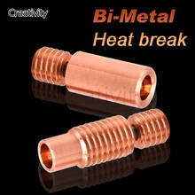 Bi-Metal HeatBreak Bimetal Heat Break V6 Throat For E3D V6 Hotend Heater Block PT100 Filament For I3 MK3 3D Printer Parts 2024 - buy cheap