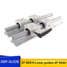 Carril lineal SBR16 de 16mm, soporte de cualquier longitud, carril de guía redondo, 1100MM, 1200MM + 4 piezas, bloque deslizante SBR16UU para cnc, 2 uds. 2024 - compra barato