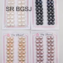 Free Shipping  10-11mm  16Pairs Half Hole Drilled Pearl Beads Super Luster Natural Freshwater Pearl Loose Beads 2024 - buy cheap