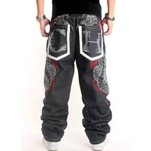 Рваные джинсы, акция, новинка 2020, свободные хип-хоп джинсы, мужские хип-хоп штаны с принтом, штаны в стиле хип-хоп, наплыв через Python Skateboar 2024 - купить недорого