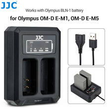 Jjc usb carregador de bateria dupla para olympus BLN-1 para olympus OM-D E-M1 OM-D E-M5 OM-D E-M5 mark ii caneta E-P5 com cabo de extensão 2024 - compre barato