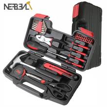 NEFBENLI 39pcs DIY Hand Tool Set General Household Repair Kit With Plastic Toolbox Storage Case Hammer Screwdriver Knife 2024 - buy cheap