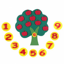Árvore de maçã montessori, brinquedos educativos, aprendizado digital, colorido cognitivo, diy, brinquedos de matemática 2024 - compre barato