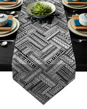 Grey Ethnic Geometic Wedding Party Table Runner Coffee Table Decoration Home Garden Table Cloth 2024 - buy cheap