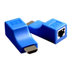 1080p 4k HDMI-совместимый удлинитель через CAT 5e 6 6E RJ45 Сетевой удлинитель кабеля Ethernet 30 м для PS4 переключателя ноутбука ПК к HD телевизору 2024 - купить недорого