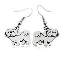 Fei Ye Paws Vintage Silver Color Shih Tzu Dog Charms Drop Earrings Big Statement Long Animal Dangle Earrings For Women Men 2024 - buy cheap