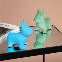 Nordic cerâmica morandi bulldog piggy bank decoração criativa bonito animal quarto sala de estar desktop adorno artesanato presente 2024 - compre barato