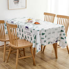 Toalha de mesa em pvc lavável, estilo nórdico, à prova d'água, descartável, tecido retangular oleado 2024 - compre barato