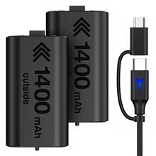 2x1400 mAh Rechargeable Batteries Kit For Xbox Series S/X/Xbox One S/X/Xbox One Controller with 10FT Micro USB-C Charging Cable