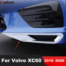 For Volvo XC60 XC 60 2018 2019 2020 Chrome Car Front Bumper Fog Light Lamp Cover Trim Foglight Molding Garnish Trims Sticker 2024 - buy cheap