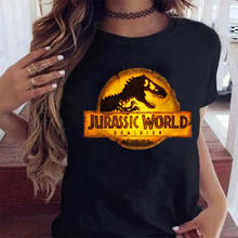 Summer 2022 Jurassic Park T Shir women white T-shirt Casual Funny Tops Jurassic World Tees Short Sleeve Cool female tshirt 2024 - buy cheap