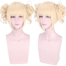 My Boku no Hero Academia Akademia Himiko Toga Short Light Blonde Ponytails Heat Resistant Cosplay Costume Wig+Cap 2024 - buy cheap