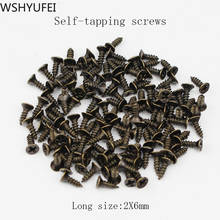 200pcs/lot Hardware Green Bronze Self-tapping Screws Small Special Antique Flat Cross Small Screw Screw Iron Free Shipping