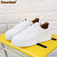 Fashion White Women Sneakers White Shoes Split Leather Lace Up Platform Women Casual Shoes Y 2024 - buy cheap